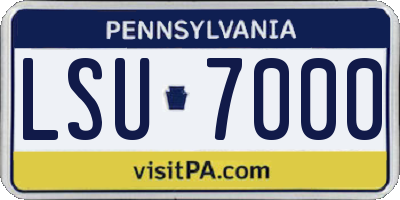 PA license plate LSU7000
