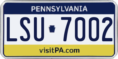 PA license plate LSU7002