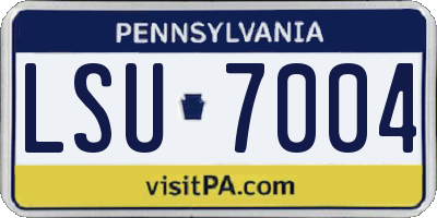 PA license plate LSU7004