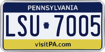 PA license plate LSU7005