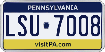 PA license plate LSU7008