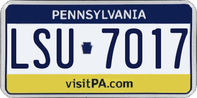 PA license plate LSU7017