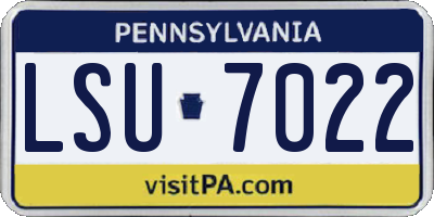 PA license plate LSU7022