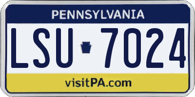 PA license plate LSU7024
