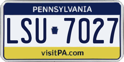 PA license plate LSU7027