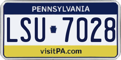 PA license plate LSU7028