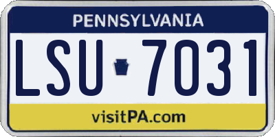 PA license plate LSU7031
