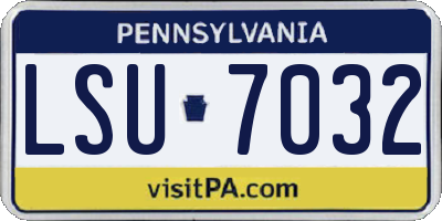 PA license plate LSU7032