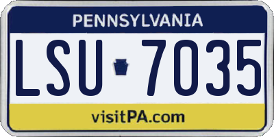 PA license plate LSU7035
