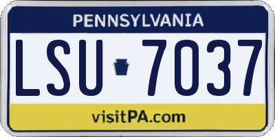 PA license plate LSU7037