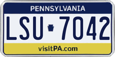 PA license plate LSU7042