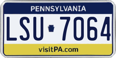 PA license plate LSU7064