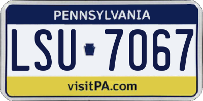 PA license plate LSU7067