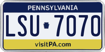 PA license plate LSU7070
