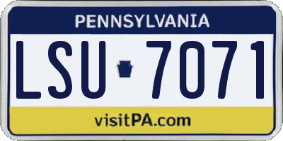 PA license plate LSU7071