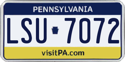 PA license plate LSU7072