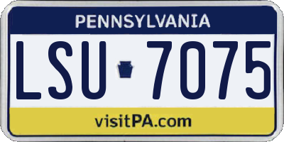 PA license plate LSU7075