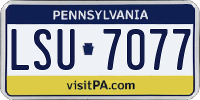 PA license plate LSU7077