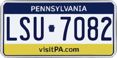 PA license plate LSU7082