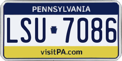 PA license plate LSU7086