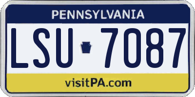 PA license plate LSU7087