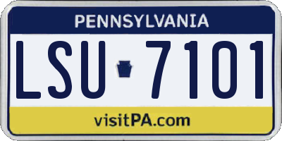 PA license plate LSU7101