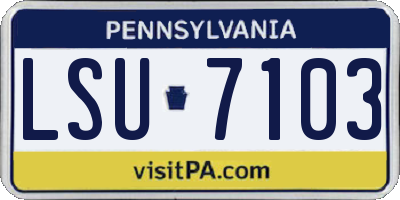 PA license plate LSU7103
