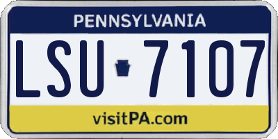 PA license plate LSU7107