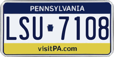 PA license plate LSU7108