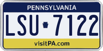 PA license plate LSU7122