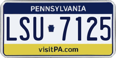 PA license plate LSU7125
