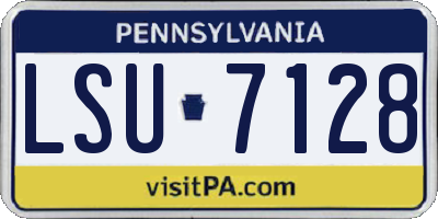 PA license plate LSU7128