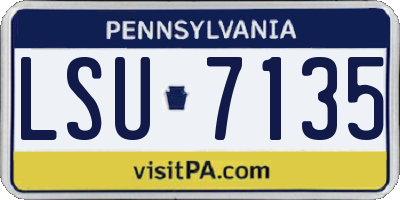 PA license plate LSU7135