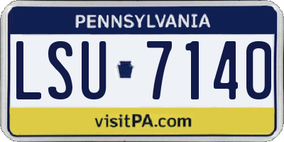 PA license plate LSU7140