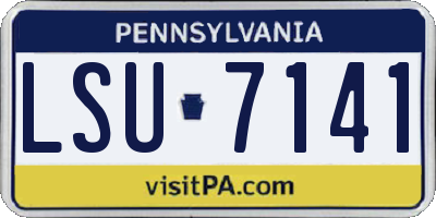 PA license plate LSU7141