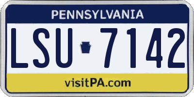 PA license plate LSU7142