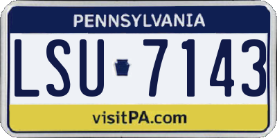 PA license plate LSU7143