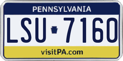 PA license plate LSU7160