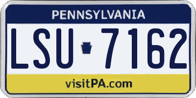 PA license plate LSU7162
