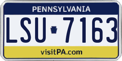 PA license plate LSU7163