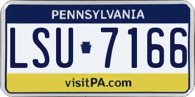 PA license plate LSU7166