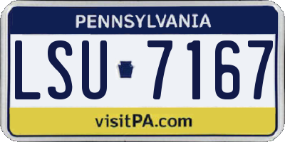 PA license plate LSU7167