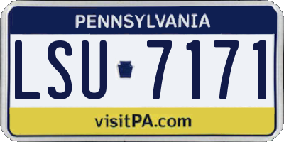 PA license plate LSU7171