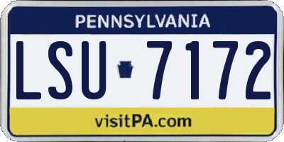 PA license plate LSU7172