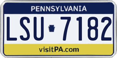 PA license plate LSU7182