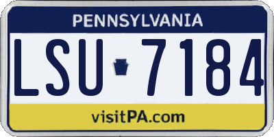 PA license plate LSU7184