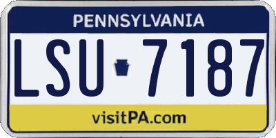 PA license plate LSU7187