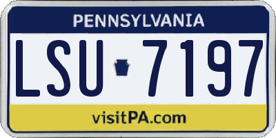 PA license plate LSU7197