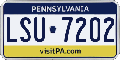 PA license plate LSU7202