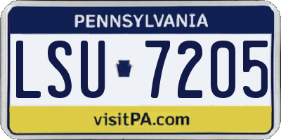 PA license plate LSU7205